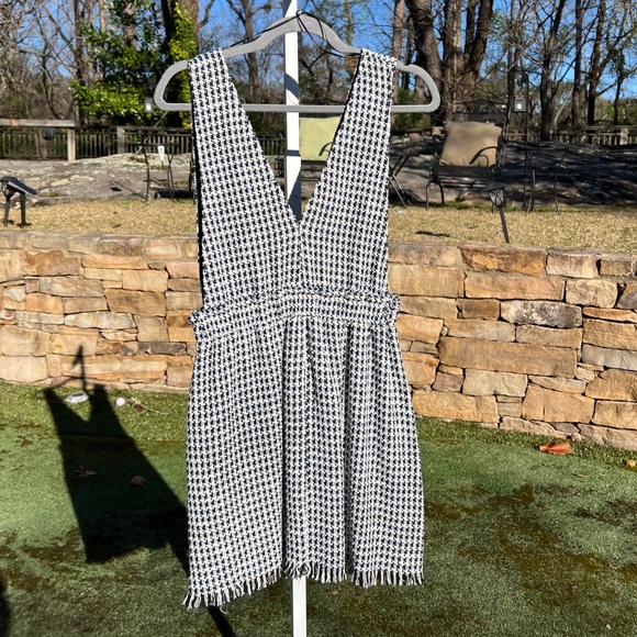 ZARA Tweed Button-Front Pinafore Mini Dress - Picture 2 of 16